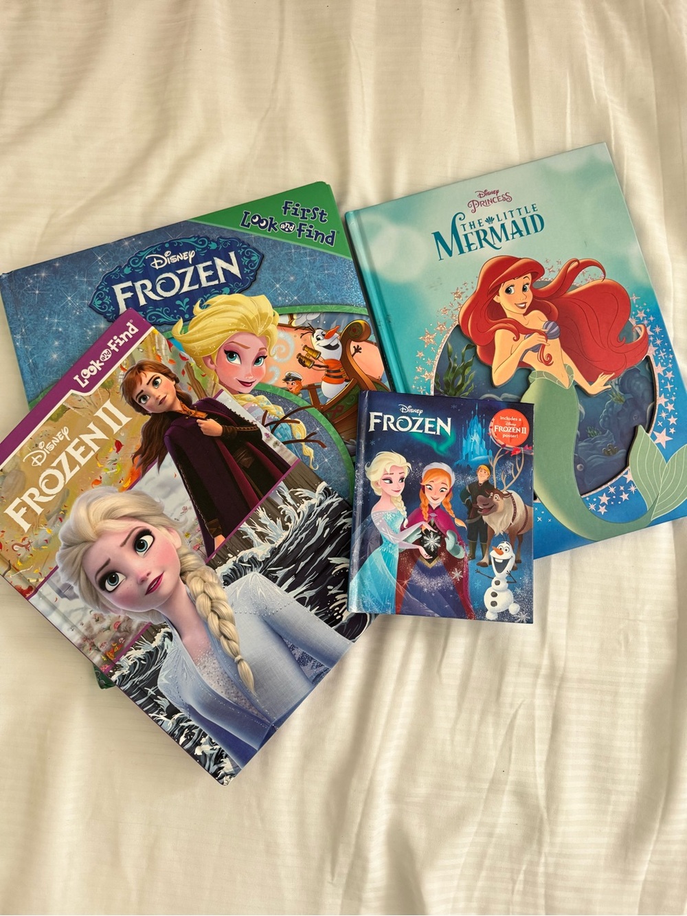 Disney Frozen & The Little Mermaid Storybook Set - Blue, Teal, Green, Red